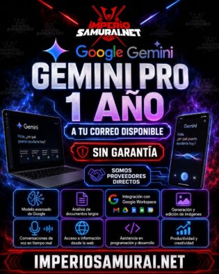 GEMINI PRO 1 AÑO SIN GARANTIA A TU CORREO